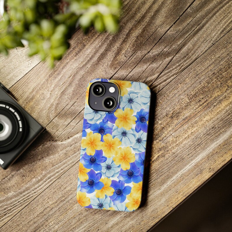 Blue and Yellow Flowers iPhone 13 Phone Cases image 8