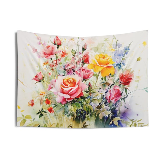 Wildflowers and Roses Wall Tapestries