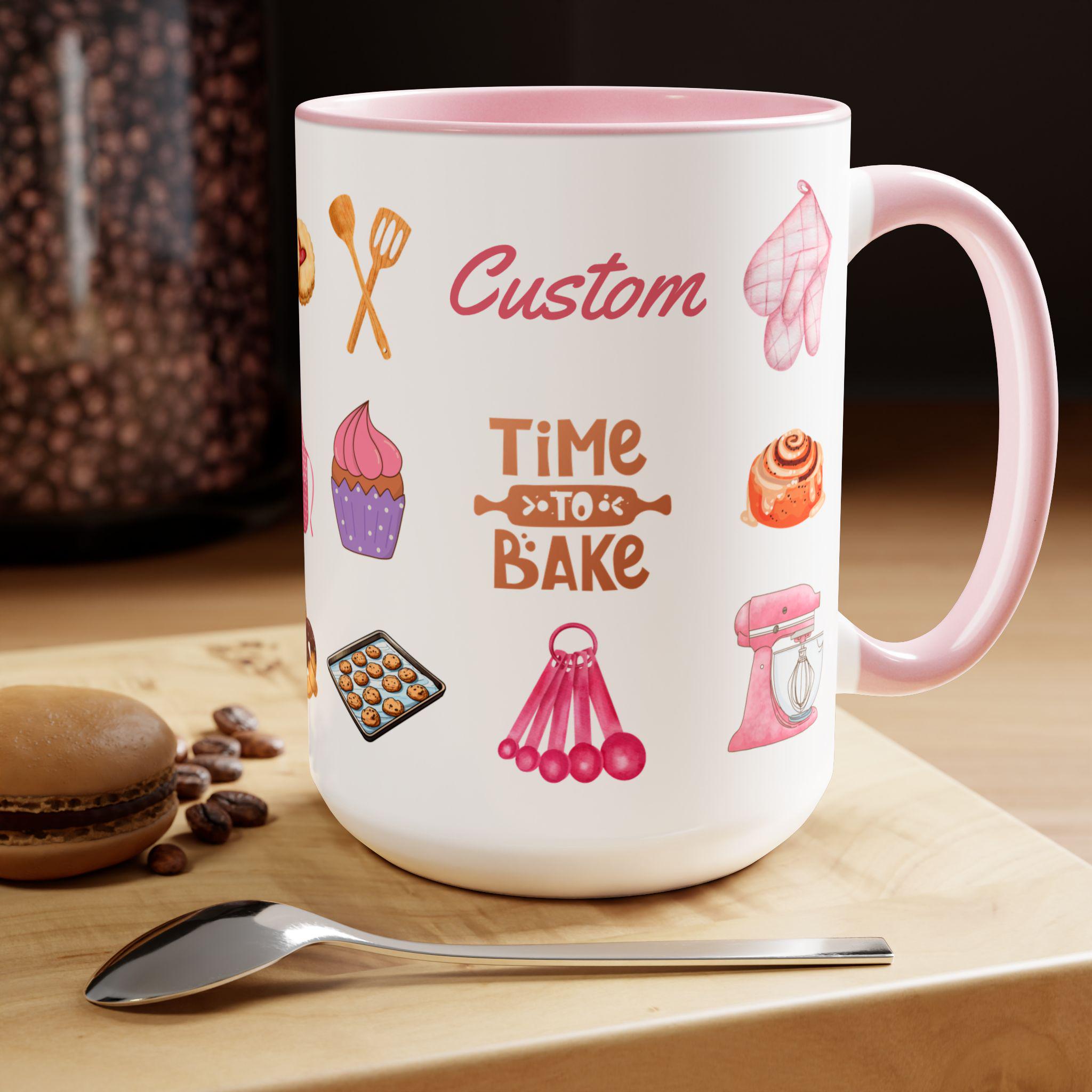 Personalized Baking Ceramic Coffee Cup 15 oz. Perfect Custom gift mug for your favorite Baker