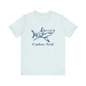 Custom Text Great White Shark T-Shirt print on the front, Shark Shirt, Great White Shark Shirt, Shark Gift, Great White Shark Drawing image 8