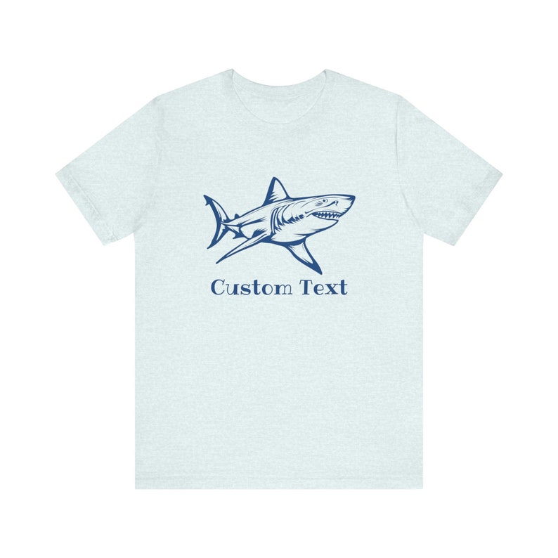 Custom Text Great White Shark T-Shirt print on the front, Shark Shirt, Great White Shark Shirt, Shark Gift, Great White Shark Drawing image 8