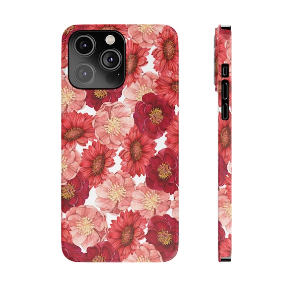 Red and Pink Flowers iPhone 14 Phone Cases