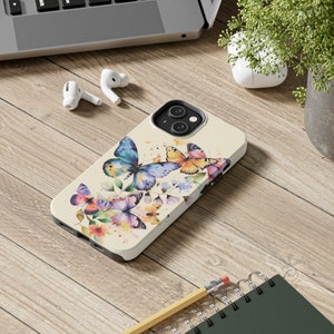 Watercolor Butterfly iPhone 14 Cases, Beautiful flowers in flowercore colors. Cottagecore, fairycore image 6