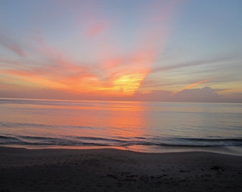 Orange Sunset over Central Florida Beach