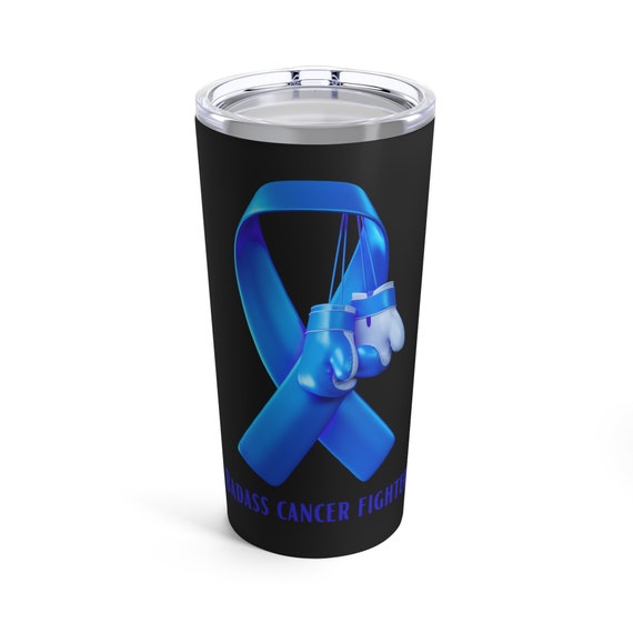 Badass Prostate Cancer Fighter Tumbler 20oz. Cancer awareness, cancer fighter, cancer warrior, cancer encouragement, cancer gift