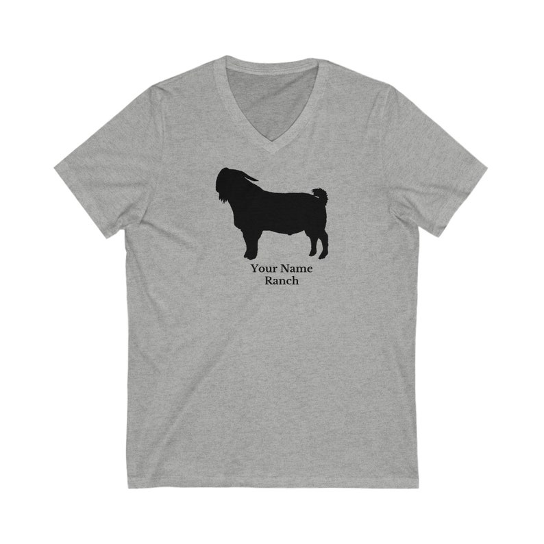 Personalized Boer goat Shirt V-Neck, Boer goats, Perfect Custom shirt for Boer Goat rancher, Boer Goat Lover, Ranch Decor, Show Goat image 2