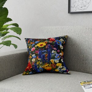 Colorful Wildflowers Broadcloth Pillow image 8