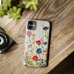 Amazing painting of Wildflowers on iPhone 11 Phone Cases, floral painting, floral image, wildflower painting image 9