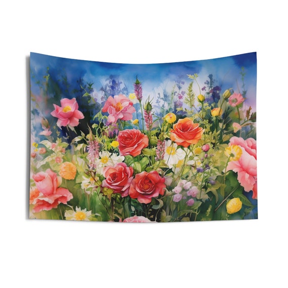 Wildflowers and Roses Wall Tapestries