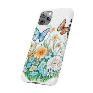Wildflowers and Butterflies Case for iPhone 11, Beautiful flowers in flowercore colors. Cottagecore, fairycore image 3