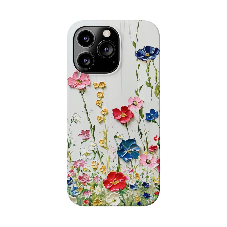 Amazing painting of Wildflowers on iPhone 13 Phone Cases, floral painting, floral image, wildflower painting, flower painting on iPhone image 4