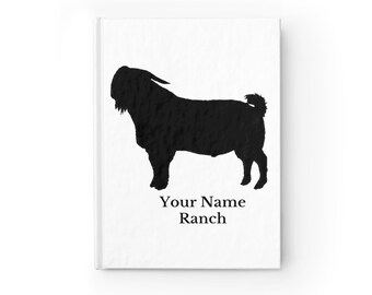Personalized Boer Goat Blank Journal, Perfect Custom journal for Boer Goat rancher, Boer Goat Lover, Ranch Decor, Show Goat, Boer Meat Goat
