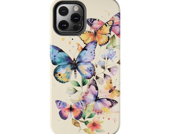 Caja de mariposa de acuarela para iPhone 12, regalos de mariposa, vaso de mariposa, iPhone de mariposa, mujeres de regalo de mariposa, regalo amante de las mariposas