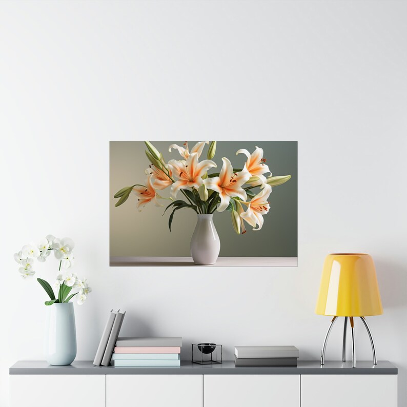 Cana Lilies in Vase Matte Poster Already Professionally Printed image 6