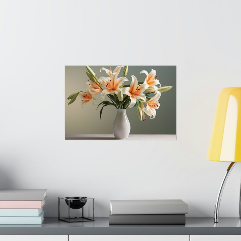 Cana Lilies in Vase Matte Poster Already Professionally Printed image 9