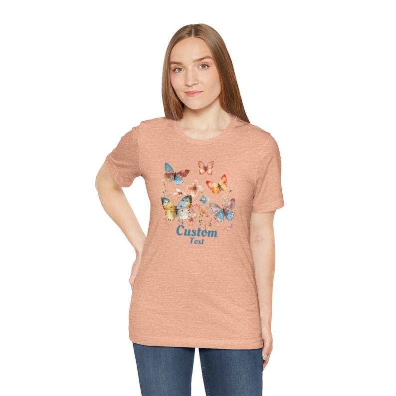 Personalized Butterfly T-Shirt. Just add your Custom Title and optional second line to make this a perfect gift Grandma Shirt, Name shirt image 9