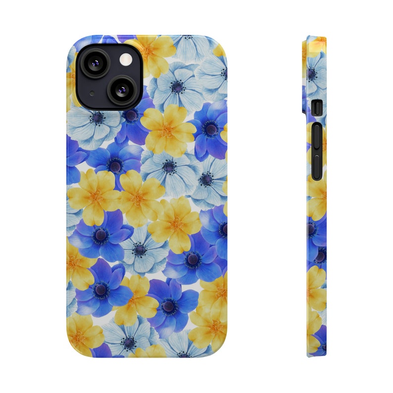 Blue and Yellow Flowers iPhone 13 Phone Cases image 5