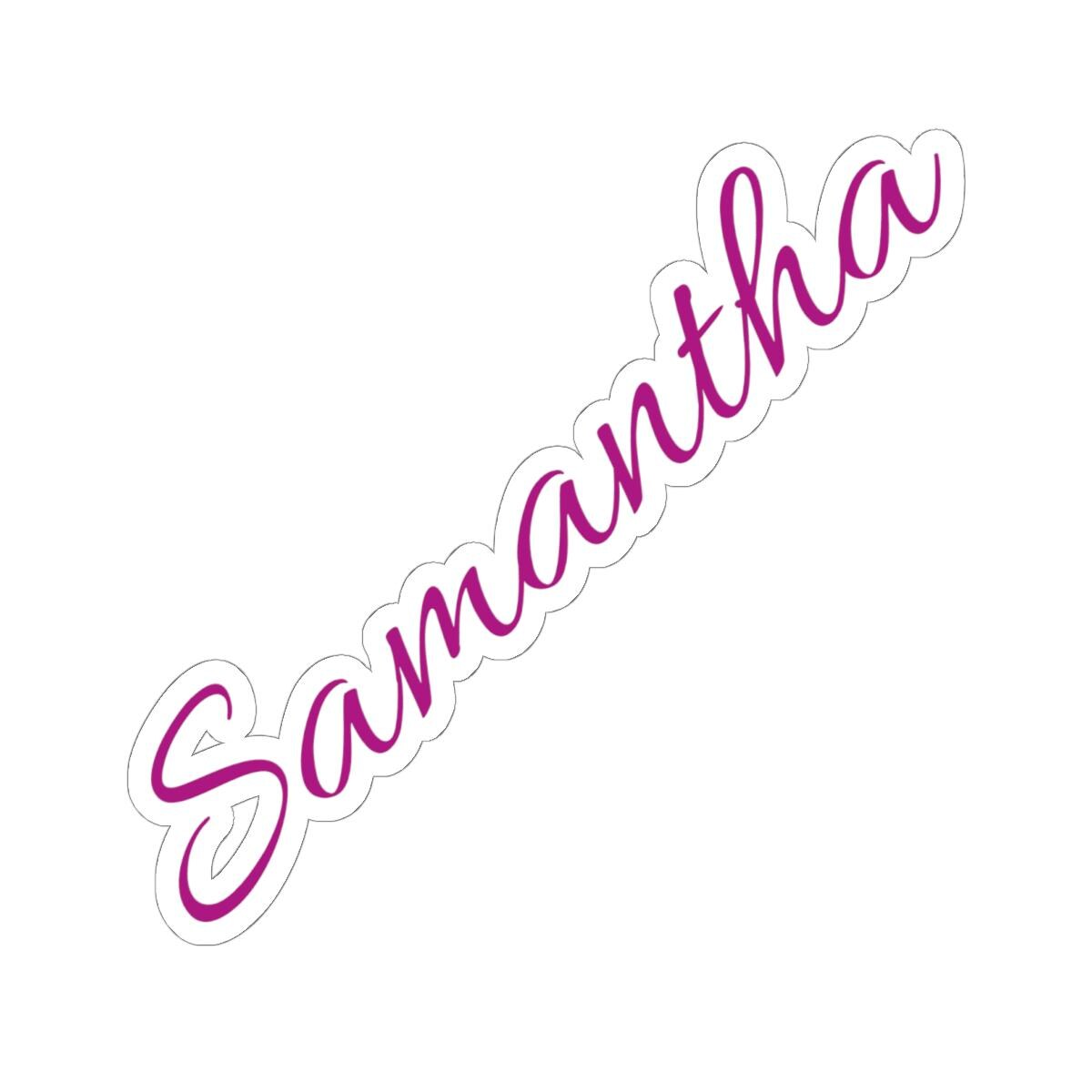 Your name Custom Sticker in Magenta with Transparent or White Edges. Add this your name to your bottle, computer or books!