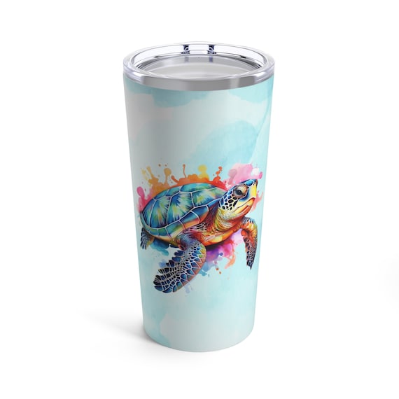 Colorful Sea Turtle Insulated cup 20oz. Sea Turtle, Insulated tumbler, Save the Turtles, Sea Turtle Lover, Beach Lover