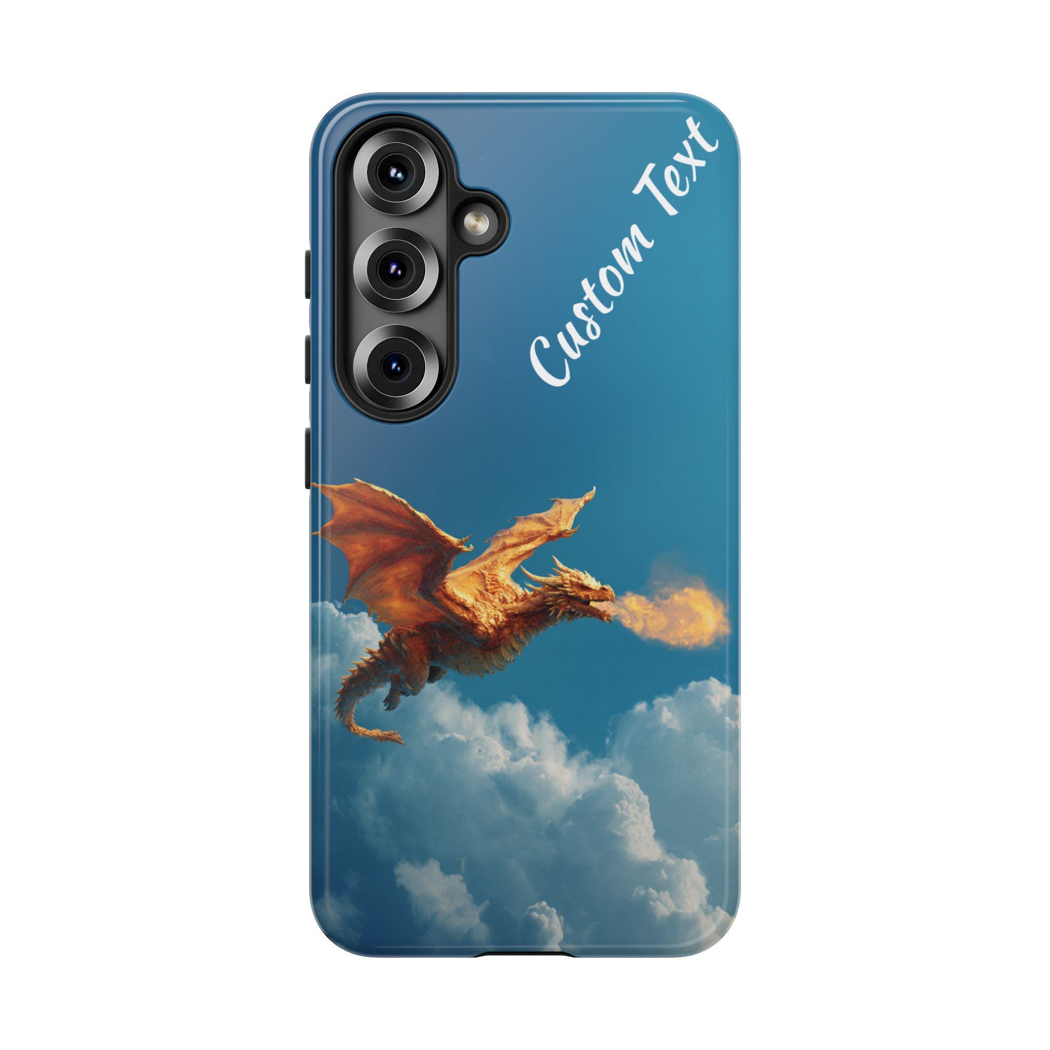 Angry Dragon Personalized Samsung Galaxy S25, S24, S23, S22, S21 Phone Cases with Optional Personalization. Medieval, Fantasy, Flying Dragon