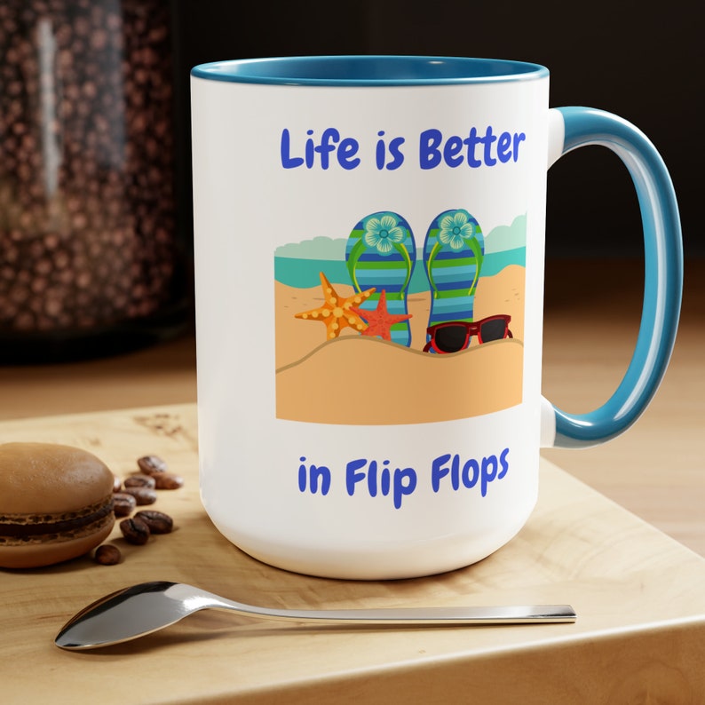 Life is Better in Flip Flops Coffee Mugs, 15oz image 7