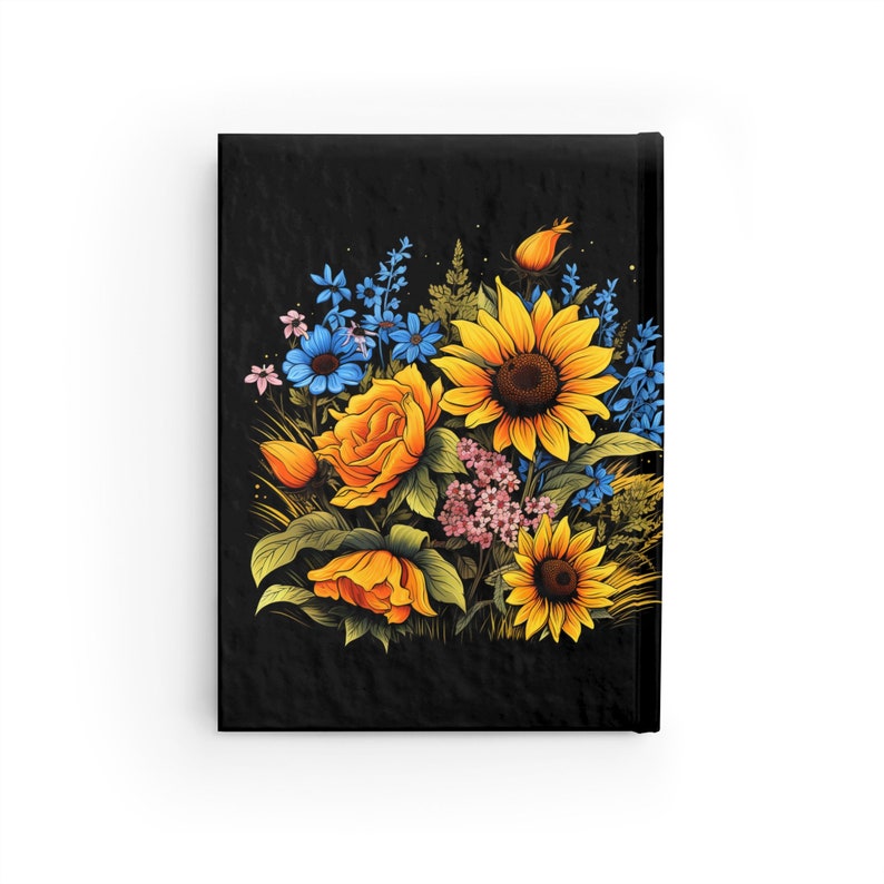 Vintage Sunflowers Blank Journal, sunflowers, botanical, sunflower lover, boho sunflowers, cottagecore, vintage floral , floral graphic image 2