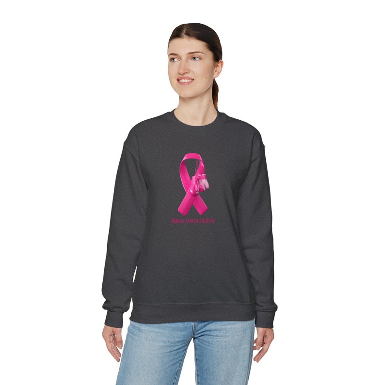 Badass Breast Cancer Fighter Sweatshirt. Cancer awareness image 6