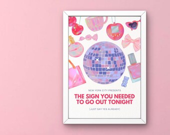 Y2K Retro Pink Digital Wall Art