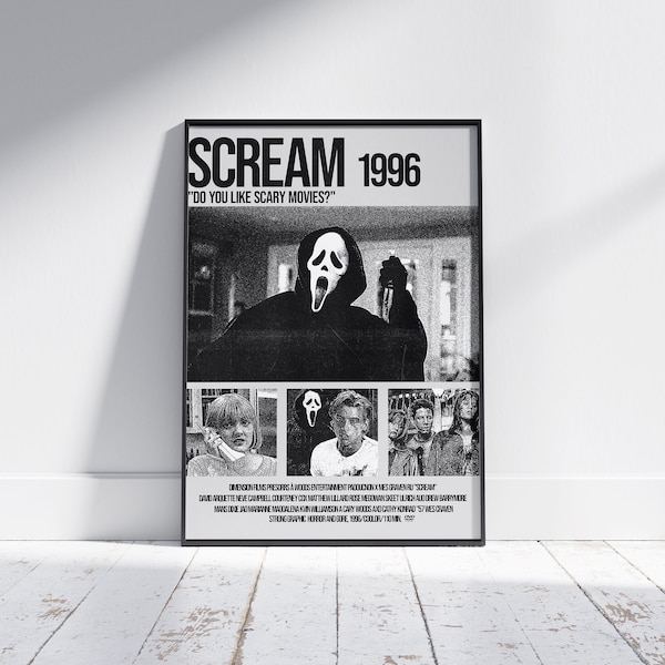 Set of three downloadable Horror Movie Poster | Grunge | Retro movie | Scream | Saw | Psycho