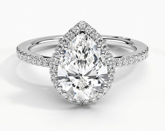 Double Pear and Round Sterling Silver Ring