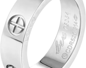 Love Silver Band Ring