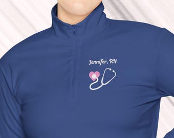 Suéter de enfermera personalizado con cremallera de un cuarto - Sport-Tek® Tallas S-3XL