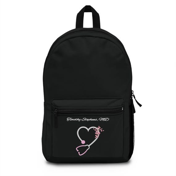 Floral Stethoscope Doctor Backpack: Medical Student Laptop Bag