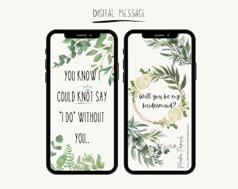 Bridesmaid Boho Digital Proposal | Text Message