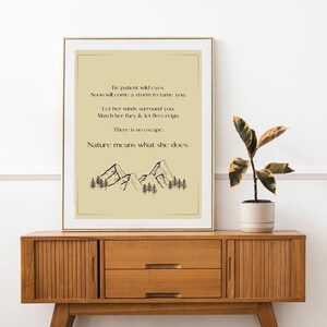 Inspirational Nature Poem | Mountain Wall Art Printable | Landscape Wall Design for Motivation