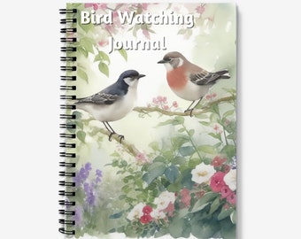 Vogelbeobachtung Journal | A5 Notizbuch mit Spiralbindung |