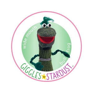 Giggles and Stardust | Wide Mouth Bullfrog Sticker
