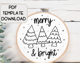 Christmas Tree Embroidery Pattern Download, Embroidery Christmas Pattern, Hand Embroidery Design, Instant PDF Download Pattern