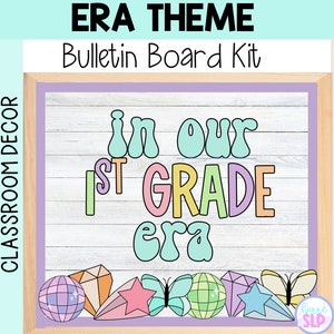 Digital Bulletin Board, Instant PDF Download, Classroom Decor, In Our 1st Grade Era, First Grade Bulletin Board Kit, DIY Bulletin Board