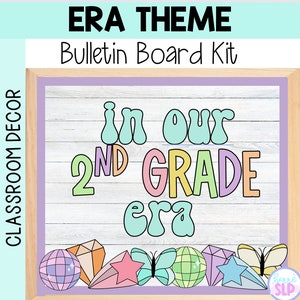 Digital Bulletin Board, Instant PDF Download, Classroom Decor, In Our 2nd Grade Era, Second Grade Bulletin Board Kit, DIY Bulletin Board