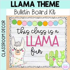 Digital Bulletin Board, Instant PDF Download, Llama Classroom Decor, Llama Bulletin Board Kit, DIY Bulletin Board