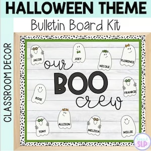 Halloween Geist Pinnwand Kit: &quot;Unsere Boo Crew&quot; Klassenzimmer Dekoration (PDF Download)