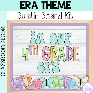 Digital Bulletin Board, Instant PDF Download, Classroom Decor, In Our 4th Grade Era, Fourth Grade Bulletin Board Kit, DIY Bulletin Board