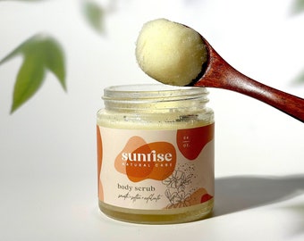 Natural Sugar Body Scrub: Avocado & Marula Oil, Exfoliating Body Polish