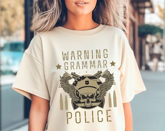 Comfort kleuren grammatica politie shirt, grammatica leraar shirt, grappige Engelse leraar tshirt, grappig shirt voor grammatica politie, Oxford Comma Club