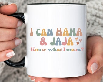 Jajaja Mug, Latina Mug, Bilingual Teacher Coffee Mug, Gift for Hispanic Women, Funny Spanish Mug, Boricua Tea Cup, Mexican Mug, Chingona Mug