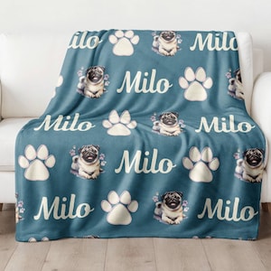 Black pug blanket sales