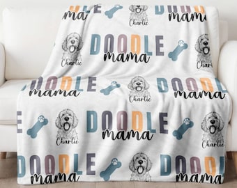Customized Golden Doodle Blanket, Custom Doodle Gift, Personalized Doodle Mom Throw, Valentine&#39;s Day Gift for Doodle, Doodle Lover Present