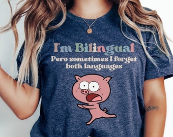 Bilingual Latina Shirt, Funny Spanish Tee, Hispanic Heritage Tshirt, Camiseta Español T-shirt, Spanglish Hispana Top, Cute Xmas Gift for Her