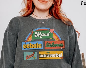 Comfort Colors BCBA Sweatshirt, ABA Therapy Sweater, ABA Therapist Gift, Rbt Sweater, Verbal Operants, Rbt Gifts, Behavior Analyst Crewneck